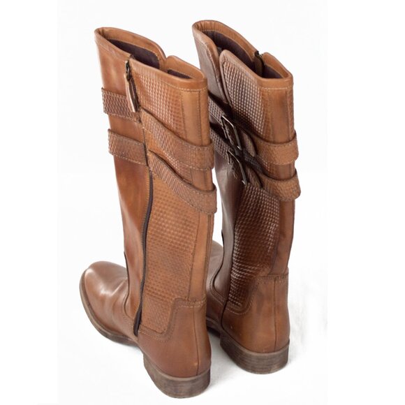 Bed Stu by Roan Leather Metal Buckles Riding Boots - Picture 7 of 10